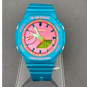 Casio G-Shock GMA-S2100BS-3A Vibrant Teal Pink Analog Digital Women’s Watch